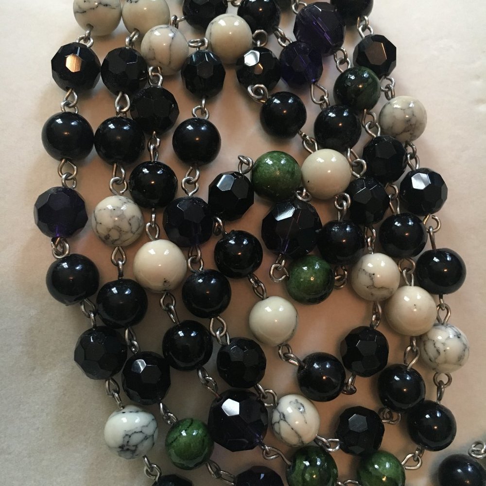 Long String of Mixed Glass and Stone Beads - Picture 4 of 8